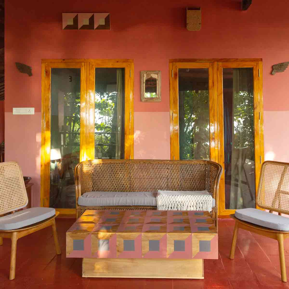 India Home, living room, Wohnzimmer, colors, cozy home, Interior Design, Living, Interieur, Ausstattung, Style, Pop Colors, Strong Colors, Starke Farben, India, Indien, tropical design, tropisches Design